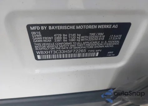 2017 BMW X1 xDrive28I from USA, damaged, VIN WBXHT3C33H5F72265